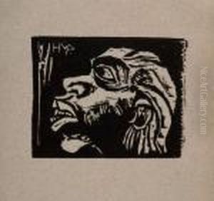3 Bll.: Heilige Familie - Maske - Der Alte. by Hermann Max Pechstein