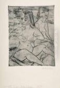 Nach Dem Bad. by Hermann Max Pechstein
