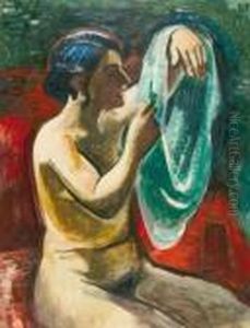 Akt Iii, Sitzend Von Vorn (martha Pechstein). by Hermann Max Pechstein