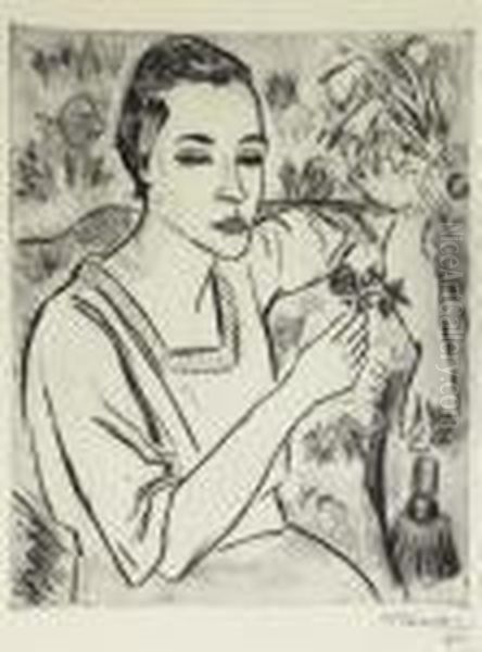 Frau Mit Blume - Portrait Lise Moller - view 1