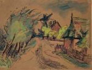 Dorfstrase (hinterpommern) by Hermann Max Pechstein