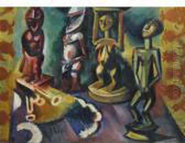 Stilleben Mit Exotischen Plastiken (still Life With Exotic Sculptures) - Recto
Bildnis Hugo Pechstein (portrait Of Hugo Pechstein) - Verso - view 1