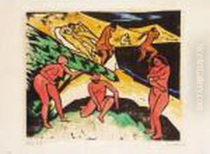 Badende Iii (kruger H98) by Hermann Max Pechstein