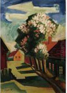 Schlafendes Kind (sleeping Child) - Reverse by Hermann Max Pechstein