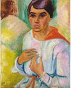 Damenbildnis (charlotte Pechstein) (portrait Of A Lady, Charlotte Pechstein) by Hermann Max Pechstein