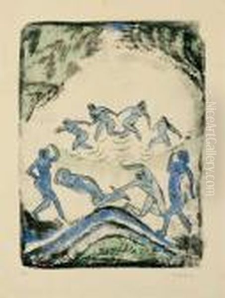 Der Tanz (tanzende Und Badende Am Waldteich) - view 1