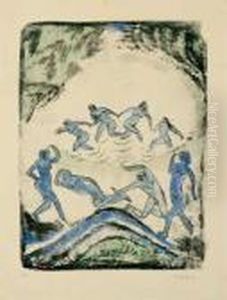 Der Tanz (tanzende Und Badende Am Waldteich)