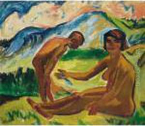 Nach Dem Bad (after Bathing) by Hermann Max Pechstein