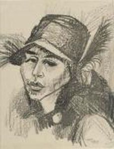 Frau Mit Hut by Hermann Max Pechstein