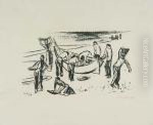 Nach Dem Fischfang (italienische Fischer Ix) by Hermann Max Pechstein
