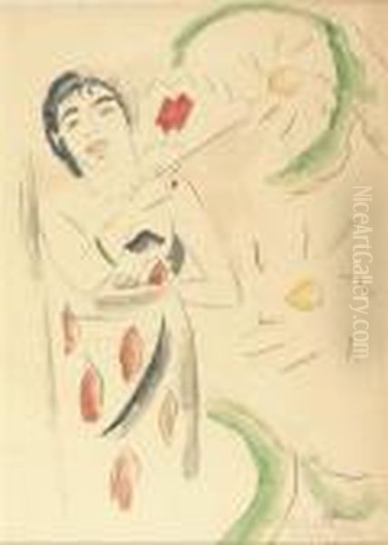 Stehende Frau Mit Facher - view 1