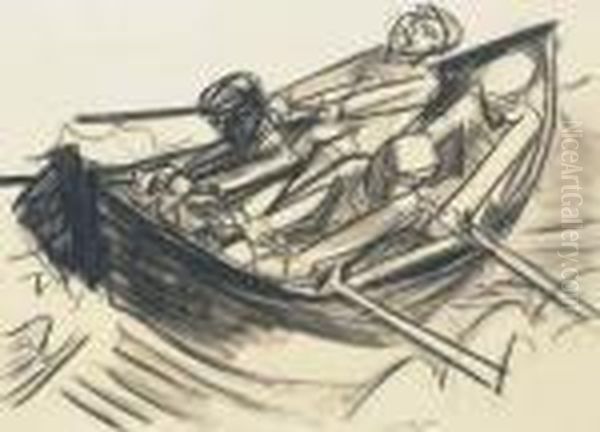 Vier Manner Im Ruderboot - view 1