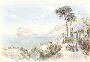 Peasants conversing on the Italian coast (one illustrated)