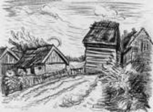 Bauernhauser Bei Uckeritz by Hermann Max Pechstein