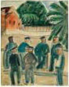 Fischer (fishermen) by Hermann Max Pechstein