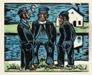 Klohnende Fischer (k. H289) by Hermann Max Pechstein