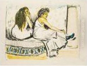 Im Harem (kruger L.73) by Hermann Max Pechstein