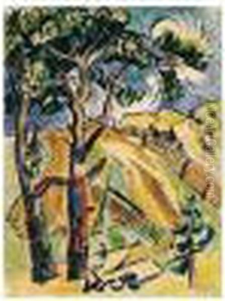 Landschaft Mit Baumen Und Fuhrwerk (landscape With Trees And Wagon) - view 1