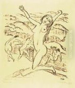 Kniend Jauchzende<</b> by Hermann Max Pechstein