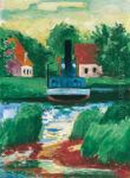 Kleiner Dampfer Und Hauser (small Steamboat And Houses) - view 1