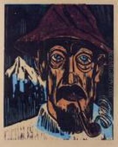 Rauchender Schweizer (smoking Swiss) by Hermann Max Pechstein