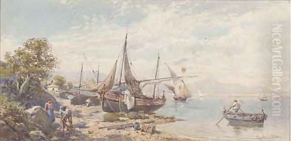 Fishing craft beached on the Neapolitan coast - view 1