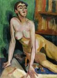 Sitzender Weiblicher Akt, Sonja by Hermann Max Pechstein