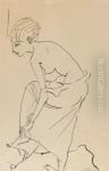 Weibliche Figur Sich Ausziehend - view 1