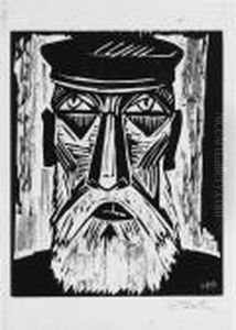 Fischerkopf Ix by Hermann Max Pechstein