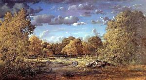 Glade of the Reine Blanche in the Fontainebleau Forest by Theodore Rousseau