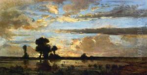 Sunset by Theodore Rousseau