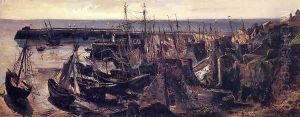 The Jetty at the Port of Granville by Theodore Rousseau
