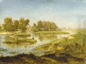 Paysage fluviale by Theodore Rousseau