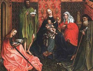 Madonna and Child with Saints in an Enclosed Garden 1440-60 by Follower of Robert Campin