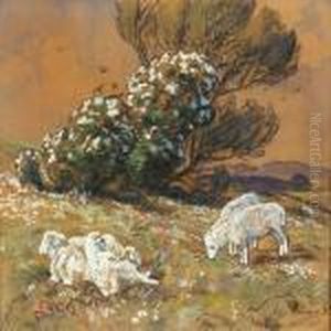 Grazing Sheep by Viggo Christian Frederick Pedersen