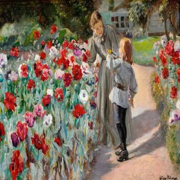 The Artist's Wife And Son Johannes At A Bed - view 1