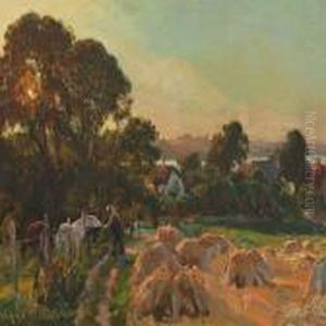 Harvest Landscape by Viggo Christian Frederick Pedersen