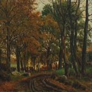 The Cattle Is Taken Home by Viggo Christian Frederick Pedersen