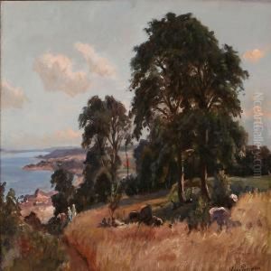 Summer's Day Atarildsleje At Kullen, Sweden by Viggo Christian Frederick Pedersen