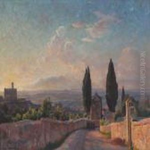 Italian Landscape From Porta Fiorentina by Viggo Christian Frederick Pedersen