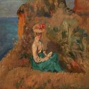 Coastal Scene With A Reading Woman Coastal Scene With A Reading Woman