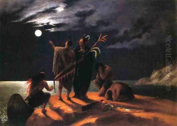 Indians Experiencing a Lunar Eclipse - view 1