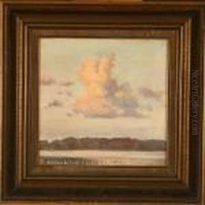 Sky With Clouds In Theevening Sun by Viggo Christian Frederick Pedersen