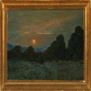 Sunset At Kullen,sweden by Viggo Christian Frederick Pedersen