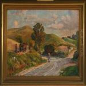 Farmer Ploughing The Field by Viggo Christian Frederick Pedersen