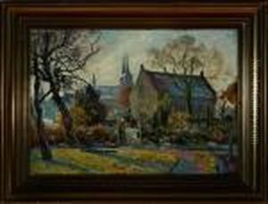 At Roskilde Cathedral On A Spring Day, Denmark by Viggo Christian Frederick Pedersen