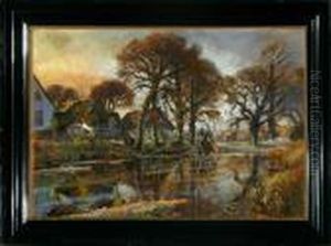 Street Life By A Village Pond