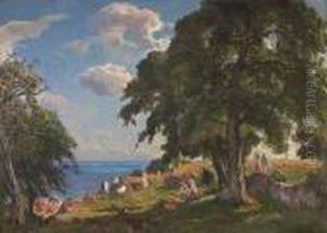 Figures Bathing Off The Danish Coast