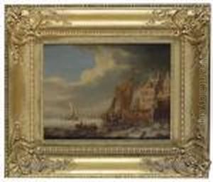 Dutch Shipping Off A Jetty