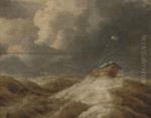 A Mediterranean Galeasse Foundering In Heavy Seas by Bonaventura, the Elder Peeters
